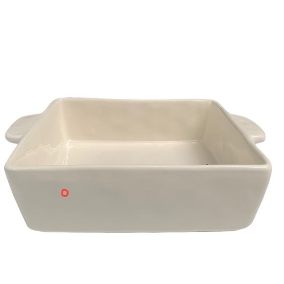 Rae Dunn MORE PLEASE Casserole Baking Dish White Black Large Letters Dimples NWT - Picture 7 of 12